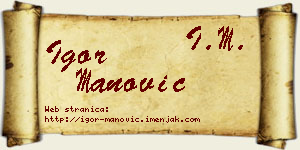 Igor Manović vizit kartica